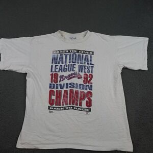 Vintage Atlanta Braves Shirt Mens XL White MLB Baseball Salem 1992 90s